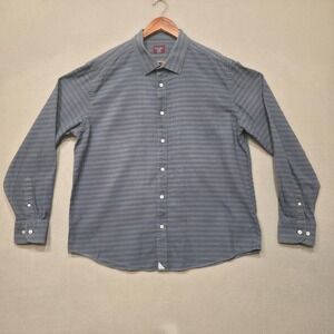 Untuckit Men's Blue-Gray Slim‎ Fit Long Sleeve Button Up Flannel Size XXL